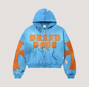 Sudadera con capucha para hombre, diseño personalizado, corte holgado, hombros caídos, estilo vintage desgastado, estampado en serigrafía, tejido grueso. - Product Image 2