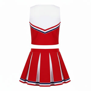 Uniformes de cheerleading de haute qualité, ensemble de tenue de cheerleader avec logo personnalisé, haut court et jupe plissée, vêtements de sport scolaires - Product Image 2