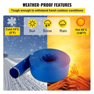 Heavy Duty 3\" X 105\FT PVC Lay Flat Garden <b>Hose</b> Weatherproof Burstproof ID for Backwash Drain <b>Clamp</b>-Quality Garden <b>Hoses</b> Reels - Product Image 5