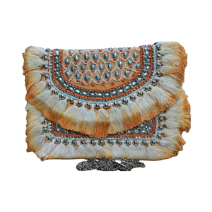 เก๋ไก๋ Boho กระเป๋าสะพายไหล่มีสไตล์ของผู้หญิงกระเป๋าถือผ้าฝ้ายความจุมากซับในปักลายเพชรมีซิปปิด - Product Image 3