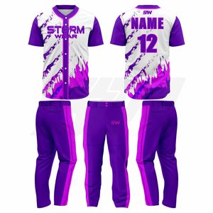 Uniforme de Béisbol Unisex al por Mayor, Impresión Digital, Logotipo Personalizado en el Frente, Jersey de Béisbol Transpirable de Secado Rápido y Manga Corta - Product Image 3