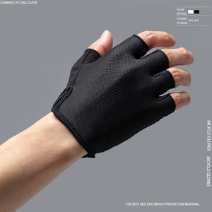 Gants de cyclisme d'été unisexes personnalisés, respirants, en polyester, avec coussinets en gel absorbant les chocs, ajustement confortable, antidérapants - Product Image 4