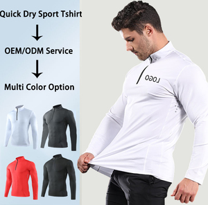Vêtements de sport pour hommes, vêtements de sport actifs, sweat-shirts à fermeture éclair, t-shirts de course pour hommes, t-shirts de compression à manches longues pour la salle de sport - Product Image 6
