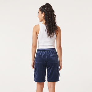 Shorts cargo en molleton 100 % polyester pour femme, style streetwear, mode hiver - Product Image 2