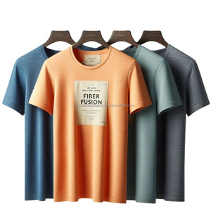 T-shirts tricotés pour hommes, col rond, manches courtes, motif solide, étiquette de marque, couleur, prêt à expédier, lot en vrac du Bangladesh - Product Image 5
