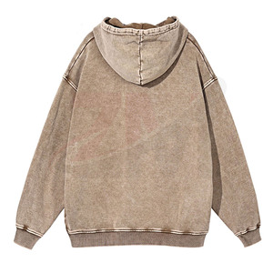 Sudadera con Capucha de Algodón Lavado al Ácido para Hombre, Estilo Vintage, Sudadera con Capucha de Gran Peso, Estilo Urbano, Corte Oversize - Product Image 2