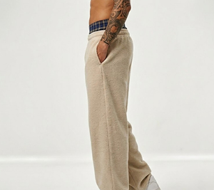 <b>Men's</b> <b>Pink</b> Cotton Sweatpants Elastic Waist Drawstring Casual Jogger Pants Pleated Front Eco-Friendly Windproof Street Style - Product Image 3