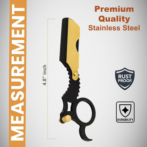 New Arrival Japanese Stainless Steel Black Coted <b>Blade</b> Holding Razors Professional Handle for Hair Professionals - Product Image 5