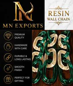 MN EXPORTS งานประติมากรรมเรซิ่นรูปโซ่ติดผนัง สีฟ้าใส งานแฮนด์เมด สำหรับตกแต่งงานปาร์ตี้ งานรับปริญญา และตกแต่งบ้าน - Product Image 4