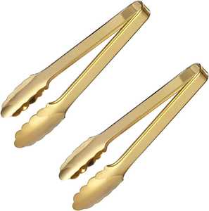 Pinzas para Alimentos de Acero Inoxidable Resistentes Bold Blossom, Juego de Más de 20 Piezas, Mangos Recubiertos de Vinilo, Utensilios Duraderos para Barbacoa y Cocina - Product Image 1