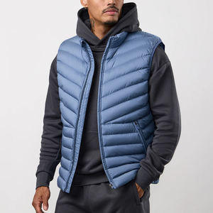 Chaleco Acolchado sin Mangas con Cierre de Cremallera, a la Moda, de Alta Calidad, en Tela de Poliéster, para Uso en Exteriores, Chaquetas Acolchadas para Hombre con MOQ Bajo - Product Image 1