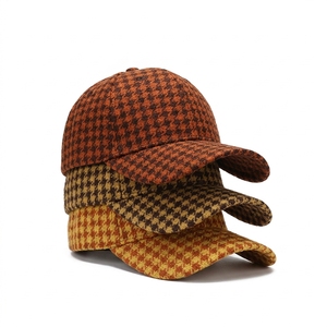 Gorra de Béisbol Unisex de 6 Paneles con Patrón a Cuadros 2026011703, 100% Poliéster/Algodón, Primavera/Otoño - Product Image 3
