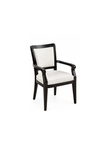 Fauteuil en bois traditionnel avec assise et dossier rembourrés en tissu pour salle à manger, usage domestique, 50x50x97CM - Product Image 2