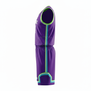 Ensemble de maillots de basket-ball violets personnalisés, sans manches, anti-humidité, unisexe, pour adultes, nom de l'équipe, impression sublimée 37, toutes saisons - Product Image 2