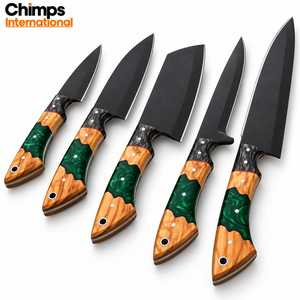 Ensemble de couteaux de cuisine luxueux à 5 pièces, forgés à la main, manche en bois, acier inoxydable J2, couteau à éplucher, couteau Santoku, couteaux de chef - Product Image 4