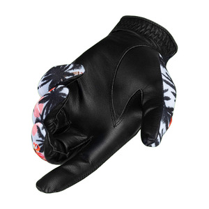 Guante de Golf Nayab Industries para Hombre con Estampado de Palmeras y Flamencos, Negro, Cuero Genuino, Transpirable, Antideslizante, Cierre de Gancho y Bucle, Elegante - Product Image 4