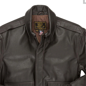 Op maat gemaakte zwarte leren bomberjack heren pilotenjack met utility pockets premium leren pilotenjack private label - Product Image 3