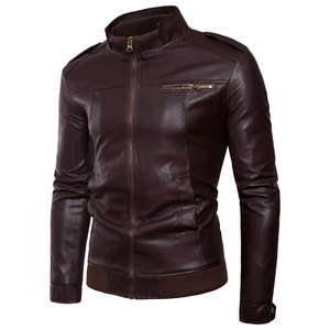 Chaqueta de Cuero Personalizada para Hombre, Cuero Genuino Premium, Estilo Motero, con Logotipo Impreso, Resistente al Viento, Moda Urbana Casual - Product Image 3