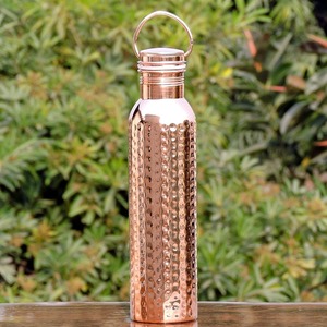 Textured <b>Copper</b> <b>Water</b> <b>Bottle</b> Pattern Finish Ayurvedic Drinking <b>Bottle</b> for Home Office Yoga and Gifting Use - Product Image 4