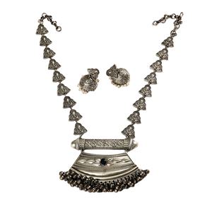 Women's Antique Gold Plated Brass Bohemian Lovers Tribal Engagement <b>Statement</b> <b>Necklace</b> Set Crystal Rhinestone Pendant Ghungroo - Product Image 1