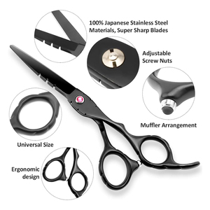 Kit de barbier professionnel en acier inoxydable, ensemble de coupe de cheveux avec ciseaux, rasoir, peigne et accessoires de coiffure pour la coiffure - Product Image 6