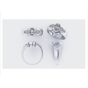 แหวนแต่งงานดีไซน์เก๋ไก๋ ทองคำแท้ 10K รูปไข่ ประดับด้วยโมอิสซาไนต์ทรงอินฟินิตี้  งานฝังแบบ Bezel Setting ของขวัญสำหรับผู้หญิง - Product Image 2