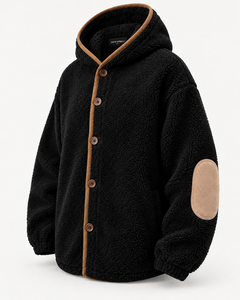 Cardigan sport à capuche surdimensionné en tricot doublé avec fermeture éclair pour homme, décontracté, automne, écologique - Product Image 2
