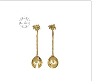 Luxury Agate Handle Salad Server Set Gold <b>Spoon</b> Fork Flatware Elegant Dining Tableware Kitchen Decor Design - Product Image 4