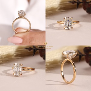 Bague de fiançailles solitaire en or massif 14 carats avec diamant de laboratoire CVD de 2,50 carats, taille coussin, couleur F, clarté VS1, certifié IGI - Product Image 5