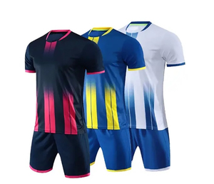 Custom Men's Soccer Jersey Kit Short Sleeve Crew Neck Gradient Color Moisture Wicking Polyester All Seasons Adult Size - Product Image 5