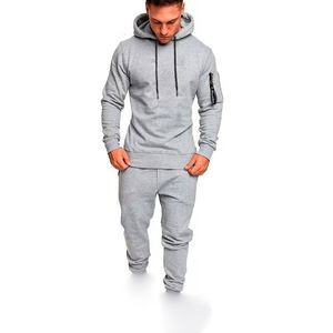 Conjunto Deportivo Unisex con Capucha, Color Verde Oliva, Estampado, Transpirable, Manga Larga, Color Sólido, Informal, con Bolsillos Laterales y Cintura Elástica - Product Image 5