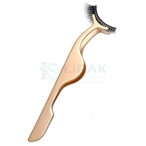 Pince à épiler chirurgicale de précision Ijrak en acier inoxydable 10 mm, plaquée or, à pointe lisse pour extensions de cils et application de maquillage des yeux - Product Image 4