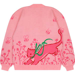 Pull ample à col en V et boutonnage long, épaules tombantes, respirant, pour femme, coupe décontractée, style urbain streetwear, tricot confortable et ample - Product Image 4