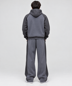 Conjunto Deportivo Gris para Hombre con Capucha, Sudadera Holgada de Corte Largo y Pantalones con Bolsillos Laterales, Algodón Transpirable - Product Image 5