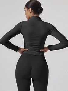 Ensemble de sport trois pièces haute performance Atlaset pour femme : soutien-gorge de sport, leggings de compression et veste de fitness – Couleur personnalisable - Product Image 2