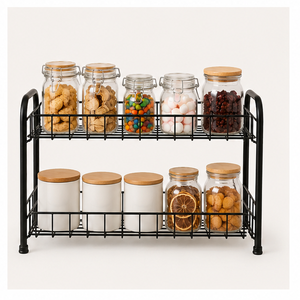 Premium Quality Multi Tier Countertop Organizer Rust Resistant Metal Storage <b>Shelf</b> for Kitchen Metal Storage <b>Rack</b> for Kitchen - Product Image 4