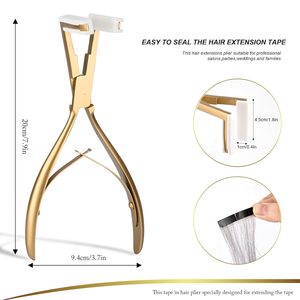 Pinzas para Extensiones de Cabello Doradas, Metálicas, con Agarre Antideslizante y Diseño Ergonómico para Instalación y Remoción - Product Image 6