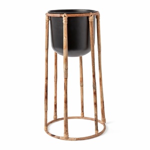 Planter <b>holder</b> cover with leg competitive price woven rattan webbing plant <b>holders</b> flower <b>pot</b> stand - Product Image 4