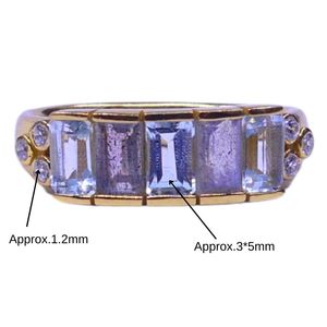 Anillo de Plata de Ley 925 Chapado en Oro con Topacio Azul y Labradorita para Mujer, Joyería para Bodas - Product Image 3