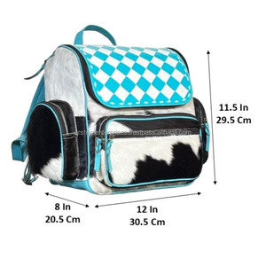 New Arrival Checkered Pattern Genuine Cowhide Leather <b>Backpack</b> Western Style Diaper Manufacturing Perfect Storage Bag for Unisex - Product Image 2