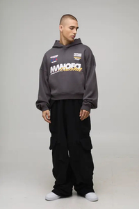 Sudadera con Capucha para Hombre, Color Sólido, Corte Holgado, Manga Larga, Estilo Urbano Informal, 100% Algodón, Peso Medio, para Otoño - Product Image 5
