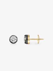 14K 18K Solid Gold Lab Grown Diamond <b>Stud</b> Earrings IGI Certified <b>Emerald</b> Cut Blackened Gold Jewelry Manufacturer Wholesale - Product Image 1
