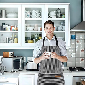 Delantal de cocina ajustable con correa para la cintura, delantal de cocina para hombres y mujeres, para cocinar, hornear, uso en restaurantes - Product Image 5