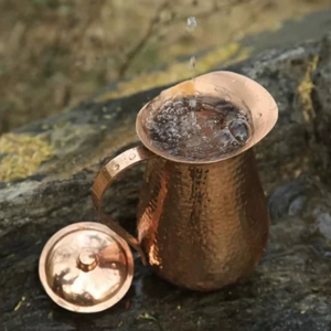 Copper jug set for hostel mess <b>water</b> serving system metal set with <b>glasses</b> durable reusable kitchen dining drinkware - Product Image 1