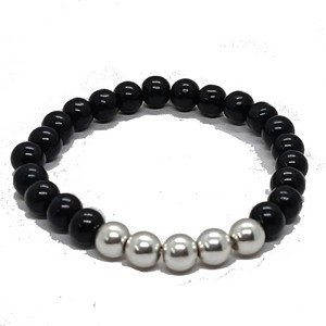 Bracelet Bouddha en tourmaline noire de haute qualité, perles en argent, bijoux fantaisie pour homme et femme, pour la méditation et l'énergie, idéal comme cadeau. - Product Image 3