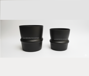 Maceta Metálica Negra Mate, Moderna y Minimalista, Ecológica y Duradera, para Decoración de Interiores del Hogar e Industriales, Diseño Elegante para Jardín - Product Image 1