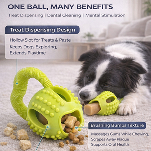 İnteraktif Peynir Topu Köpek Oyuncağı: Diş Temizleme ve Bulmaca Besleyici |   Çevre Dostu TPR, Isırmaya Dayanıklı - Product Image 4