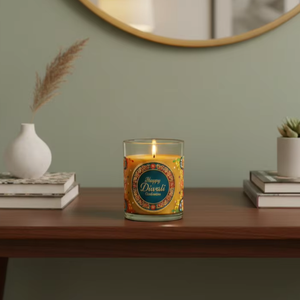 Bougie en verre parfumée artisanale de qualité supérieure en cire de soja écologique, pour Noël, Diwali, décoration festive pour la maison, cadeau - Product Image 2