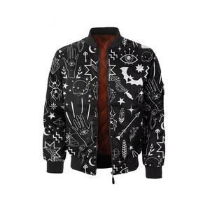 Veste bomber en denim vintage pour homme, sur mesure, avec logo universitaire sur le devant, fermeture éclair, service OEM, sublimation. - Product Image 1