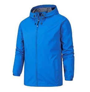 Veste coupe-vent à capuche pour homme, vêtement décontracté d'automne, fermeture éclair, coque en polyester, coupe régulière - Product Image 5